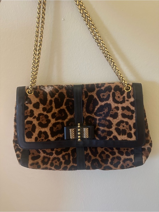 Christian Louboutin Handbags - Christian Louboutin sweet charity Leopard Print Shoulder Bag with Gold Chain